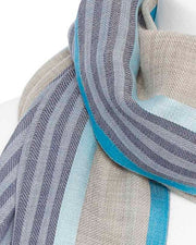 Herrenschal grau gestreift - Klüngelkram Indian Affairs